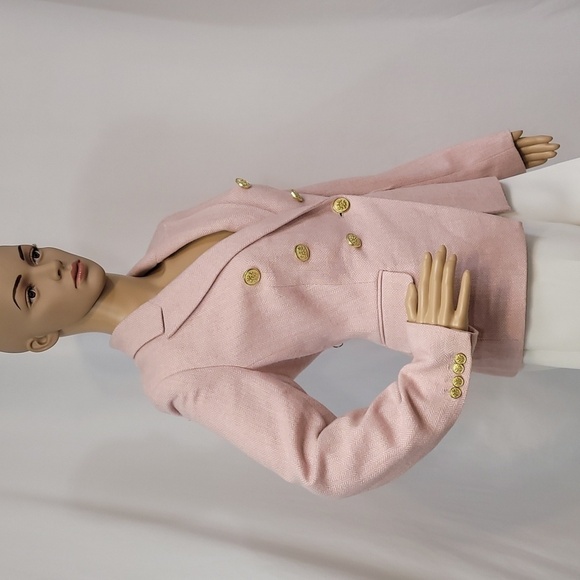 Rachel Parcell Pink and White Herringbone Tweed Jacket - Picture 10 of 16